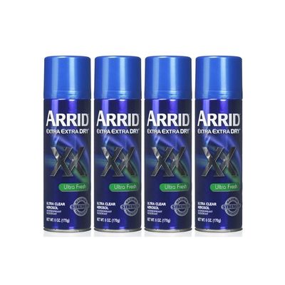 ARRID XX Ultra Clear Anti-Perspirant Deodorant Spray, Ultra Fresh 6 oz (Pack of 4)